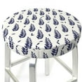 thumbnail image 3 of KLL Blue Leaves Round Bar Chair Cushion Cover ,Bar Stool Protector with Elastic, Soft Washable, 3 of 6