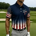 thumbnail image 3 of Men 250 Anniversary Usa Polo Shirts Usa Flag Print Short Sleeve Lapel Collar V Neck T-Shirt Independence Day Patriotic Star Relaxed Fit Workwear Tops, L, #01 Navy, 3 of 3