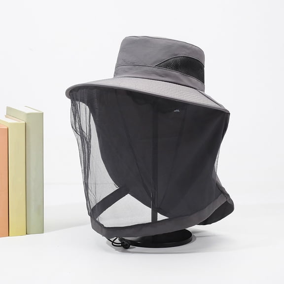 Mosquito Head Net Hat, Sun Hat, Wide Brim Fishing Hat with Neck Flap Sun Hat, Fishing Hat, Bug Cap - UPF Sunscreen Fishing Hat, Breathable Mesh Insect Shield