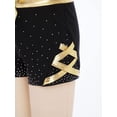 thumbnail image 6 of Haitryli Kids Girls Dance Shorts Metallic Bow Rhinestone Shorts For Gymnastics Ballet Dance Stage Performance Outfits Gold 12, 6 of 7