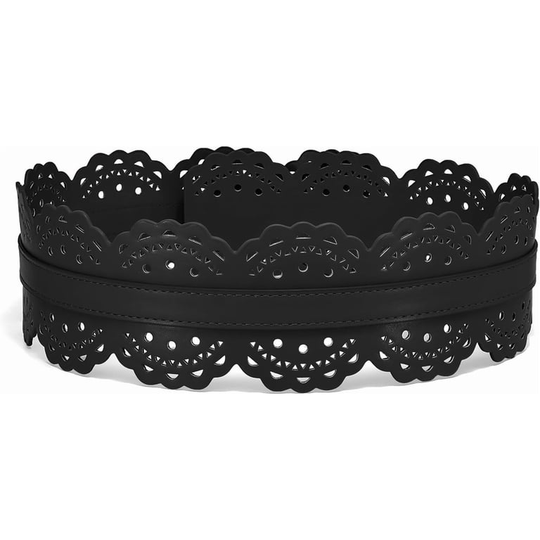 Women\'s Black Wide Belt For Dresses Vintage Chunky Thick Leather Waist Belt Women Wide Belt For Dresses Vintage Chunky Belts Thick  main image 2