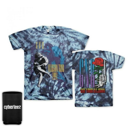 Guns N Roses T-Shirt Use Your Illusion 1991 Tour Tie Dye T-Shirt + Coolie (Best Shirts To Use For Tie Dye)