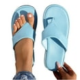 thumbnail image 6 of WLOELOEW Platform Flip Flops For Women Thick Sole Round Toe Casual Summer Outdoor Indoor Wear Light Blue European Size 43 Us Size 7.5 Foot Length 10.43 Inches Eva Material, 6 of 9