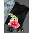 thumbnail image 3 of Beautiful Flower Graphic Women Black T-Shirt, Female Medium, 3 of 4