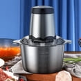 thumbnail image 2 of Picadora de alimentos eléctrica de 3 l, picadora de carne de acero inoxidable, procesador de alimentos, licuadora, máquina de cocina, electrodomésticos plateados, plateados, 2 of 5