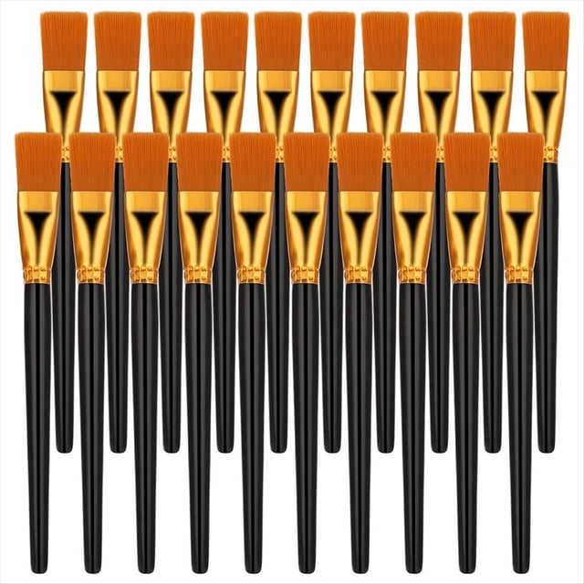 Juego de Pinceles Planos de 20 Piezas, Pinceles de Acuarela de 1 Pulgada de , Pinceles para Pintura Al ÓLeo, Pinceles Profesionales de Pintura Grandes