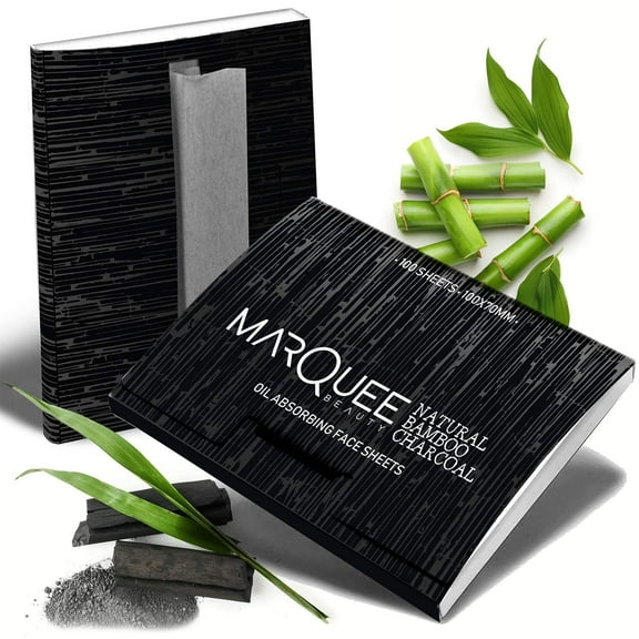 1 PK Oil Blotting Sheets- Natural Bamboo Charcoal Oil Absorbing Tissues- 100 Pcs Organic Blotting Paper- Beauty Blotters for the Face- Papers Remove Excess Shine- For Facial Make Up & Skin Care