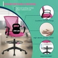 thumbnail image 5 of PayLessHere Mesh Home Office Chair , Lumbar Support Armrest Ergonomic Desk Chair For Adults, Pink, 5 of 7