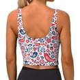 thumbnail image 3 of Vsdgher Birds Flowers Print Women Sleeveless Athletic Tank Top Built-in Bra Camisole Sports Vest for Yoga Running Fitness Exercise with Removable Pads, 3 of 8