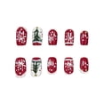 thumbnail image 2 of Medium Long Christmas Press on Nails 24Pcs, Snowflake Star Tree Spooky Fake Nails Set, Reusable False Nails for Holiday Party Daily Wear Women Girls, Christmas Nail Art, 2 of 9