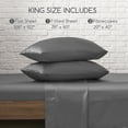 thumbnail image 7 of MR&HM Satin Sheet Set King 4 Pcs, Silky Elegant Luxurious King Size Bed Sheets, with Flat Sheet, Deep Pocket Fitted Sheet for Mattress and Matching Satin Pillow Cases (King Size, Dark Grey), 7 of 7