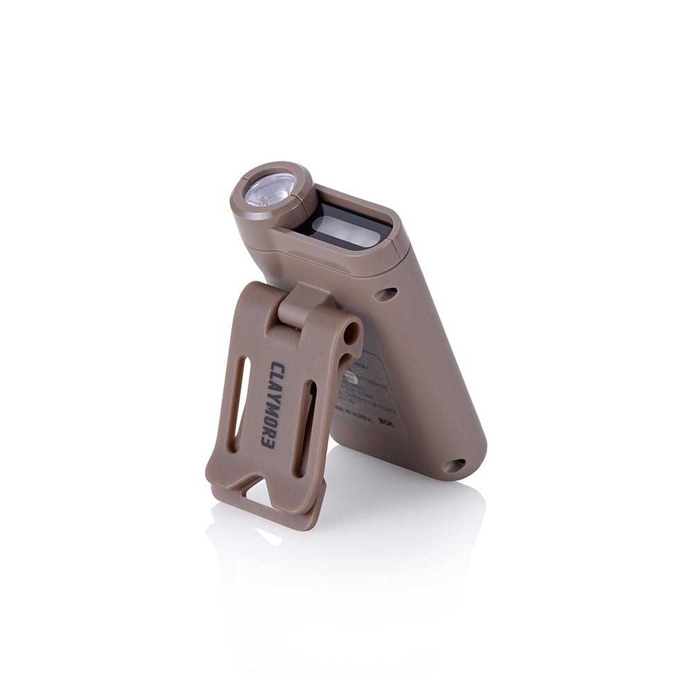 Claymore Capon 65A+ (Tan) - LED Rechargeable Clip-On Cap Headlamp, Lightweight Hat Light for Camping, Running, Hiking, Emergency & Industrial Use, Waterproof, USB-C, Up to 19 Hours of Battery Life.