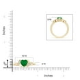 thumbnail image 3 of ANGARA Natural Solitaire Emerald Heart Engagement Ring with Diamond Accents in 14K Yellow Gold for Women (Size-6mm) | May Birthstone, Anniversary, Jewelry Gift for Women | Natural Emerald Ring, 3 of 7