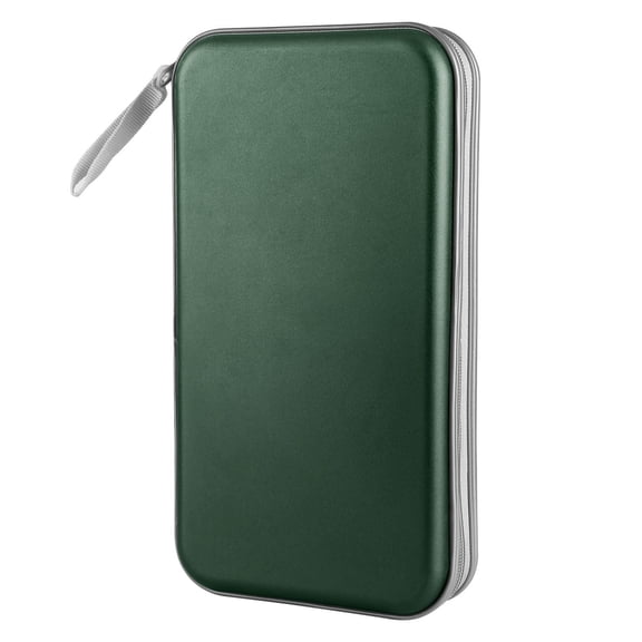 Deally CD/DVD Case Holder, 80 Capacity Hard Plastic Disc Cases Storage Binder for Car, Home, Office, Travel, Green