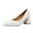White, variant on Aayomet Pumps Shoes Women Ladies British Style Solid Color Leather Pointed Thick High Heeled Casual Single Shoes,Khaki 7