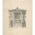 thumbnail image 2 of Jean Michel Moreau the Younger 15x17 Black Ornate Wood Framed Double Matted Museum Art Print Titled - Elevation for a Wall Tomb, 2 of 5