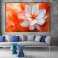 thumbnail image 2 of Mudket Canvas Wall Art Framed Ready to Hang Orange White Abstract Flower Print, Colorful Floral Wall Decor Floral Canvas Artwork for Living Room Bedroom Office, Modern Pictures - 12"L x 8"W, 2 of 10