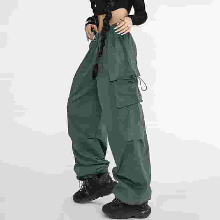 Skpblutn Women's Parachute Pants With 4 Pockets High Rise Skpblutn Women's Parachute Pants With 4 Pockets High Rise
