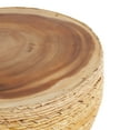 thumbnail image 5 of DecMode 16" x 19" Light Brown Banana Leaf Handmade Woven Accent Table with Wooden Tabletop, 1-Piece, 5 of 9