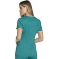 thumbnail image 3 of Dickies Essence Medical Scrubs Top for Women Mock Wrap DK804, XS, Teal Blue, 3 of 7