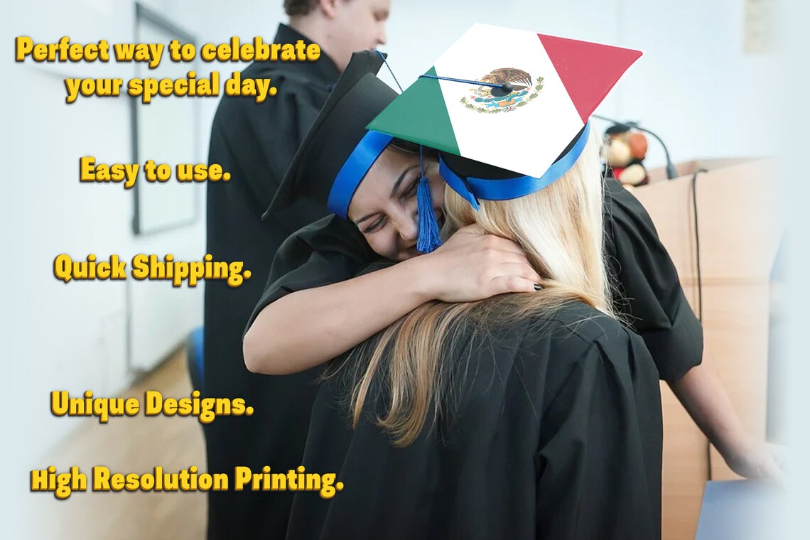 Flag of Mexico, Raise Your Flag, Graduation Cap Topper Decoration, Graduation Gift