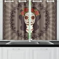 thumbnail image 2 of CADecor Sugar Skull Dia De Los Muertos Window Treatment Panel Curtains Window Curtain Kitchen Curtain,Two Piece 26x39 Inces, 2 of 4