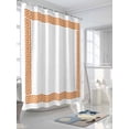 thumbnail image 5 of Orange Geometric Waterproof Fabric Shower Curtain, Modern Key Greek Design Abstract Art Shower Curtain for Bathroom Curtains Bathtubs Hotel Washable Shower Curtains with 12 Hooks Small 36x78in, 5 of 6