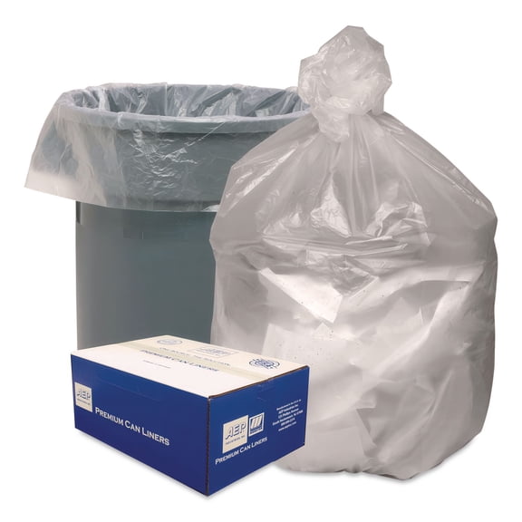Webster Translucent Waste Can Liners, 10 Gallon, 1000 Count