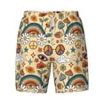 thumbnail image 4 of Lsque Mens Swim Trunks Mushrooms And Rainbows Peace Pattern - Bathing Suit Compression Liner - Beach Swim Shorts Swimwear - (S-3XL) - Stretch Quick Dry -X-Large, 4 of 9