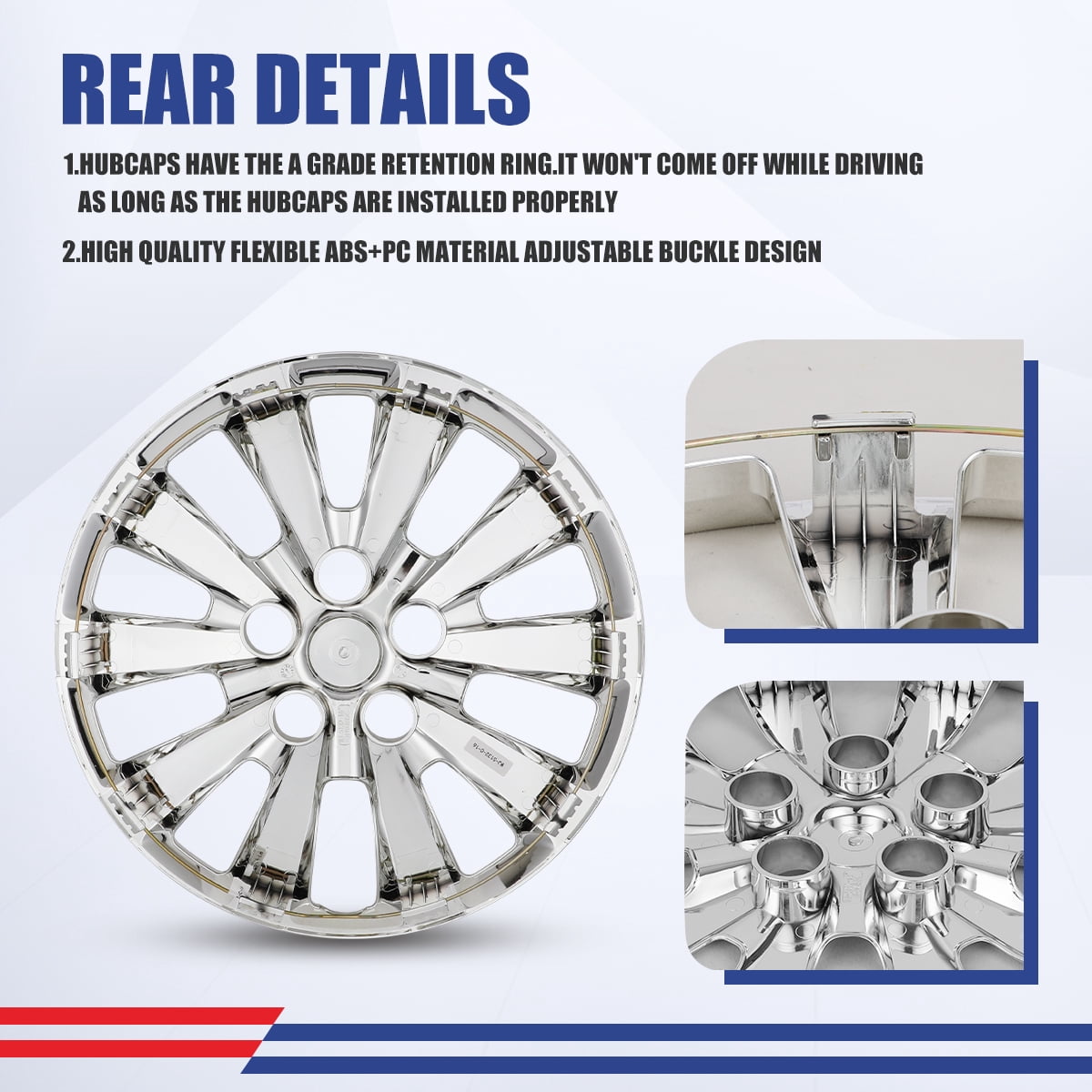 16 inch Set of 4 Hubcaps for Nissan Sentra 2013-2019,Wheel Rim Covers for Nissan Leaf 2011-2017,Snap on Installation,Chrome
