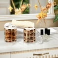 thumbnail image 4 of Yayeee 2 Pack Qtip Holder Bathroom Cotton Swab Canister with Lid Clear Dispenser Set, Brown Cakes, 4 of 6