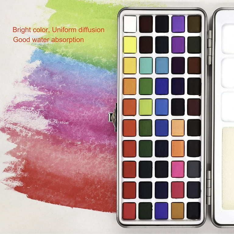 Watercolor Paint Set 50 Colors in Portable Box with Water Color Pallet,  Watercol краски V111661474 купить по выгодной цене от 47 руб. в  интернет-магазине  с доставкой