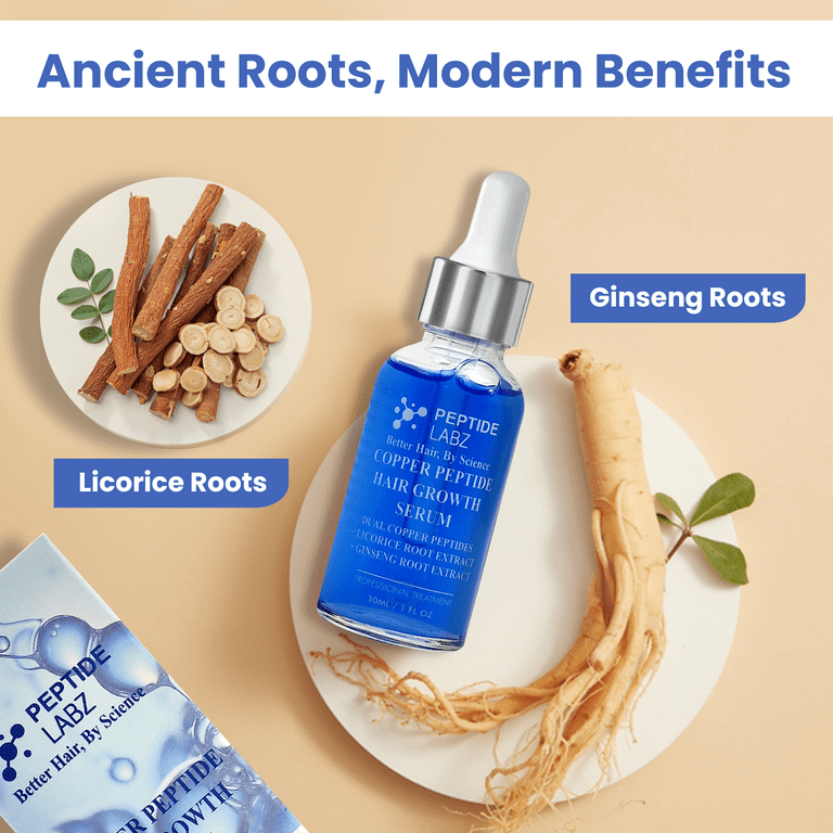 Peptide Labz Copper Peptide Hair Growth Serum, 10% GHK-cu, 5% AHK