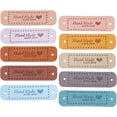 thumbnail image 4 of Etiquetas rectangulares de cuero sintético en relieve para ropa, hechas a mano, con agujeros, 80 unidades, 10 colores, 4 of 7