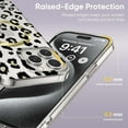 thumbnail image 3 of Magnetic for iPhone 15 Case Compatible with Magsafe Military-Grade Drop Protection Clear Phone Case Design Black Leopard Print Glitter Sparkly Cover, 3 of 6