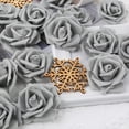 thumbnail image 4 of Artificial Rose Flower Heads, Real Looking Silver Gray Foam Fake Roses for DIY Wedding Baby Shower Centerpieces Arrangements Party Tables Home Decorations (Silver Gray, Stemless), 4 of 5