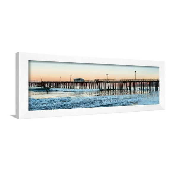 Pismo Beach pier at sunrise, San Luis Obispo County, California, USA, Scenic Framed Art Print Wall Art Sold by Art.Com