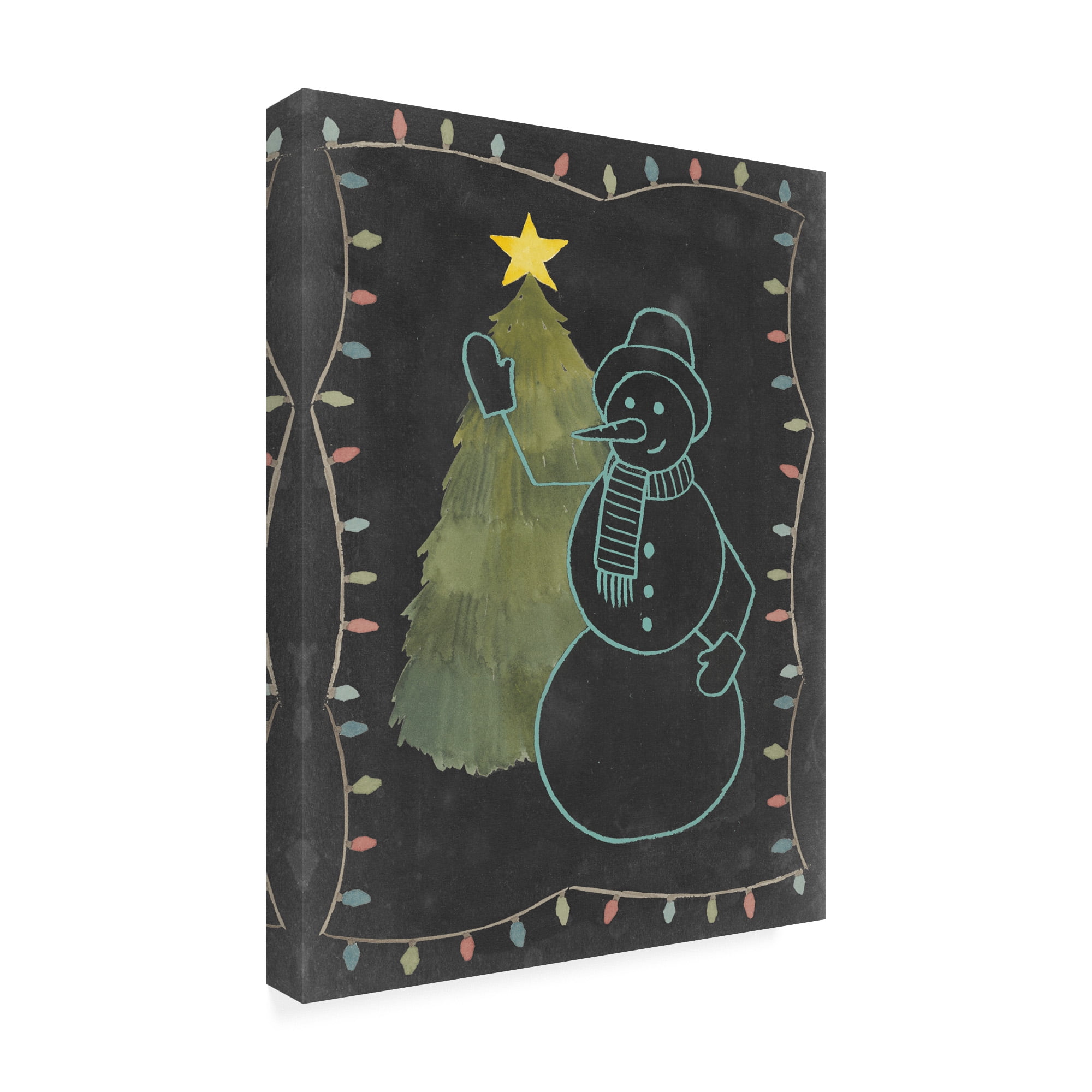 Chalkboard Snowman I' Canvas Art by Grace Popp