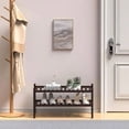 thumbnail image 2 of 3 Tier Bamboo Shoe Rack For Closet Free Standing Wood Shoe Shelf Storage Organizer For Entryway Small Space Stackable 27"X11"X20", 2 of 10