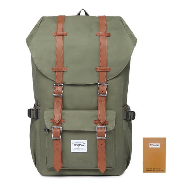 KAUKKO School Travel mochila para universidad flexible con portátil para 15",22L(Nylon/Verde) KAUKKO EP5green