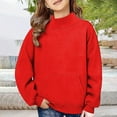 thumbnail image 4 of XIMIN Mock Neck Sweatshirt for Girl Kids Cotton Pullover Shirts Long Sleeve Turtleneck Casual Solid Color Pullover Girls Turtleneck for Autumn and Winter, 4 of 7