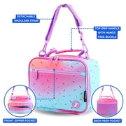 J World Girls Cody Insulated Kids Lunch Bag with Shoulder Strap, Confetti
