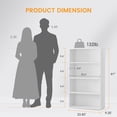 thumbnail image 3 of CONCETTA 4 Shelf Bookcase, 42 Inch Tall Floor Standing Open Bookshelf for Home Office and Living Room, White, 3 of 8