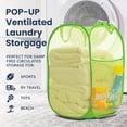 thumbnail image 4 of Maypes Heavy-Duty Mesh Pop-Up Laundry Hamper for Dirty Clothes, Green, 14"x14"x24", 4 of 4