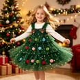 thumbnail image 6 of Splozh Little Girl Fall Dresses Fashion Toddler Baby Girls Christmas Cute Pom Pom Tree Tutu Dress,Green,4-5 Years, 6 of 9