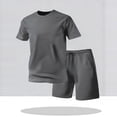 thumbnail image 3 of Stamzod Sweatsuits for Men Summer Short Sleeve T-Shirts and Shorts Casual Sports Track Suits Mens 2 Piece Set Dark Gray XL, 3 of 8