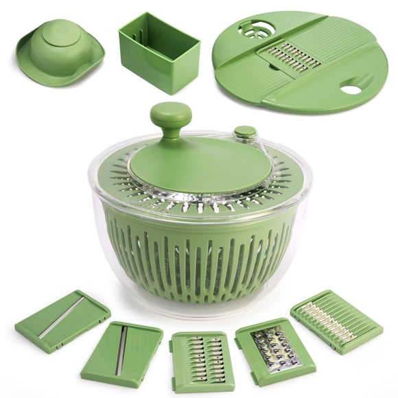 Centrifugadora para ensaladas SUSTEAS, grande, 4,25 cuartos de galón, con 5 cuchillas y colador