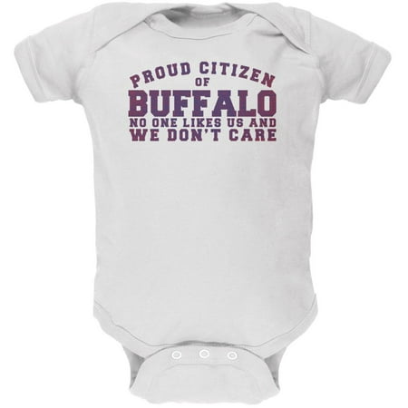 Proud No One Likes Buffalo White Soft Baby One Piece