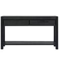 thumbnail image 5 of Lunale 55.1" Console Table with 2 Drawers and 1 Shelf, Rectangular Table with Acacia Veneer for Entryway, Living Room, Black, 5 of 7