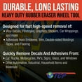 thumbnail image 4 of TCP Global Heavy Duty Rubber Eraser Wheel, 4” Slotted Edge Pad with Drill Adapter - Adhesive Remover Tool, Remove Vinyl Decals, Pinstripes, Stripes, Stickers, Graphics Removal Auto Car Truck RV Signs, 4 of 7